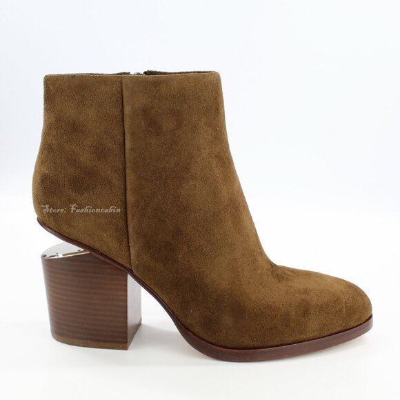 New ALEXANDER WANG Icon Gabi Suede Ankle Boots - Picture 8 of 16